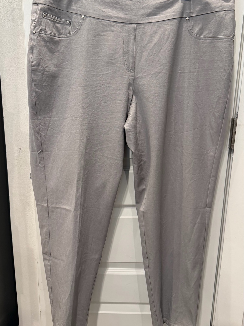 Ruby Rd. Light Gray Women's Stretch Ponte Trousers